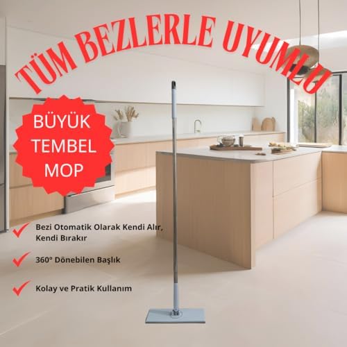 Alternative view of Tembel Mop - Tüm Bezleri Kendi Alabilen Otomatik Mop, 360° Dönebilen, Kullan At Bezler İçin Pratik Mop