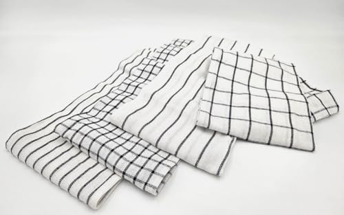 Rinnig Desenli Çay Havlusu 45 x 60 cm, 4'lü Set (Koyu Gri) - Görsel 2