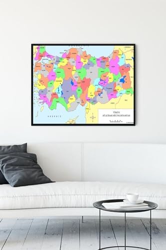 (pster13720) Türkiye Haritası Eğitim Çerçeveli Tablo (30 X 40cm)