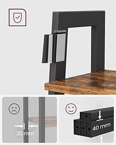 Alternative view of Ayaklı Raf, Kitaplık, 5 Raflı, Metal İskeletli, Pratik Montaj, Oturma Odası, Yatak Odası, mutfak için, 56 x 34 x 172 cm (U x G x Y), Kahverengi-Siyah LLS45X