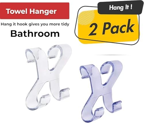 Alternative view of 2 Adet Plastik Havlupan Askısı It, Şeffaf, 85mm x 90mm, Banyo Radyatörü için Pratik Havlu Tutucu