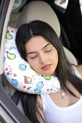Alternative view of Seyahat Boyun Yastığı Ortopedik Araba Otobüs Uçak Yolculuk Yastığı Kuş Desen 30 X 10 Kurtçuk Yastık Kuş