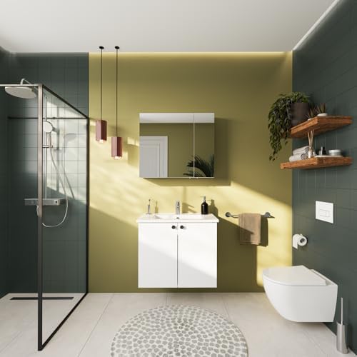 Shift T20 Aynalı Banyo Dolabı 81006, 80 cm, Sağ Kapaklı, Parlak Beyaz