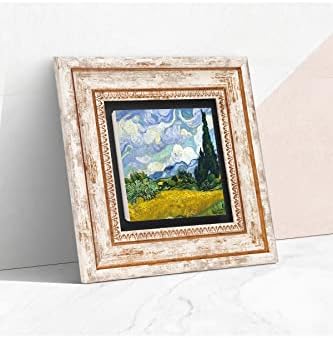 Selvi Ağaçlı Buğday Tarlası Taş Duvar Tablosu - Çerçeveli Taş Tablo - Dekoratif Duvar Sanatı - Modern Ev ve Ofis Duvar Dekoru T1-298