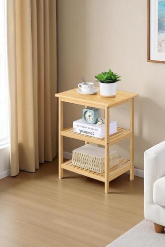 Bambu 3 Raflı Komodin Yan Sehpa Şifonyer Düzenleyici Orta Sehpa DB-0024