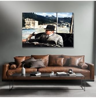 Alternative view of Tekli Yatay Kanvas Duvar Tablosu Boğaziçi Gezisinde Atatürk 90 x 60 gartNM8813