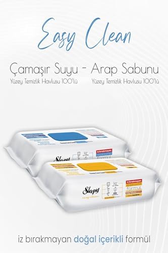 Yüzey Temizlik Havlusu Çamaşır Suyu Katkılı 100' lü ve Arap Sabunu Katkılı 100' lü