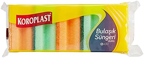 Çift Taraflı Oluklu Bulaşık Süngeri 5'li, Çizik & İz Bırakmaz, Yağ ve Leke Çıkarıcı Mutfak Temizlik Süngeri, Tava, Tencere, Tabak, Bardak, Çatal, Bıçak, Ocak, Tezgah, Cam & Seramik Yüzeyler