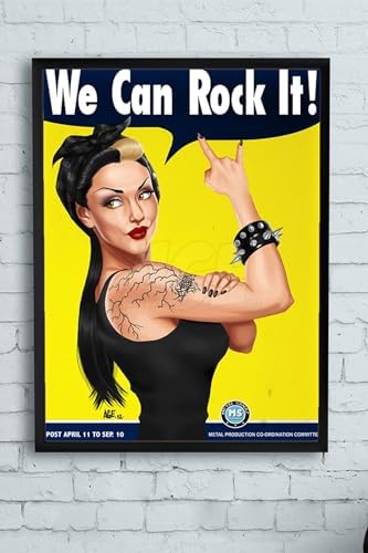 (pster13114) We Can Rock It Eğlenceli Mizahi Çerçeveli Tablo (21x30cm)