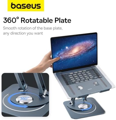 Ayarlanabilir Dizüstü Bilgisayar Standı, 360 Derece Dönebilen Ayarlanabilir Dizüstü Bilgisayar Standı (Üç Katlı Versiyon) MacBook Air Pro, XPS, HP vb. için Ergonomik Katlanabilir Stand