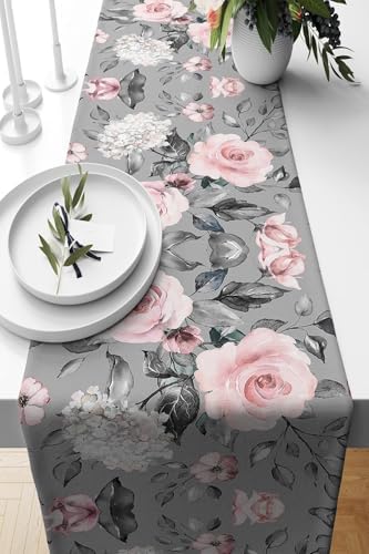 Pelangi Gül Buketi Çiçekli Sardunya Masa Değişik Ranır Modelleri Dekoratif 4'lü Kırlent Kılıfı Seti, gri-pembe 43 x 43 - Görsel 3
