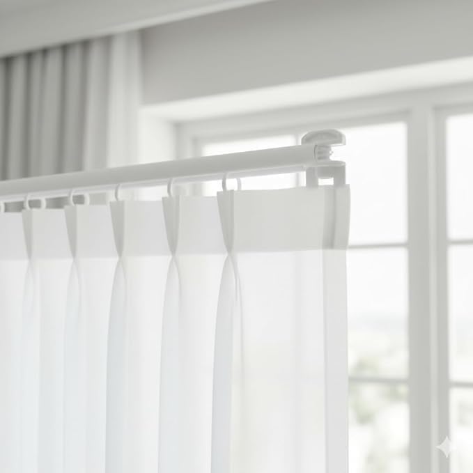 Perde Korniş Sonlaması Perde Stopu, Beyaz, Plastik, 70 Adet