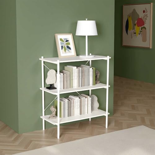 Mobilya Retro 3 Raflı Metal Kitaplık- 80x92x40 cm
