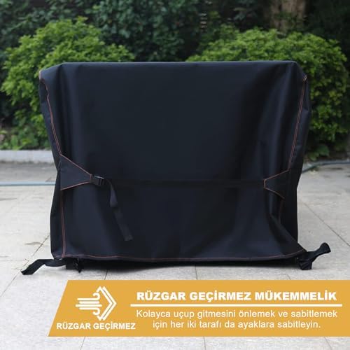 Bahçe Mobilyası Örtüsü, 250-210-90cm, Ağır Hizmet Kumaş, Su Geçirmez, Dış Mekan Masa Örtüsü, Havalandırmalı Masa ve Koruma Kılıfı - Görsel 3