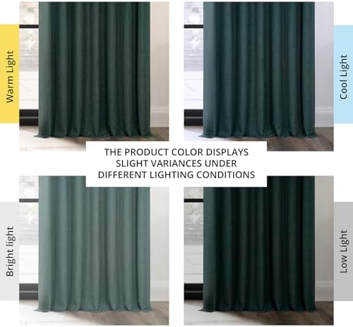 Price Drapes Oda Karartma Perdeleri - 226 cm Uzunluğunda Ekstra Geniş Lüks Perdeler Yatak Odası ve Oturma Odası için (1 Panel), 250 G X 226 L, Odak Yeşili - Görsel 2
