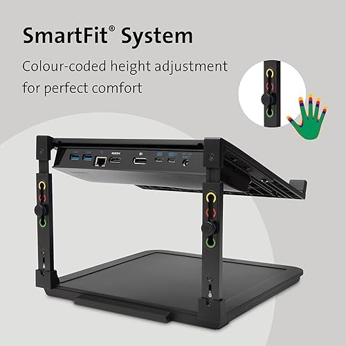 SmartFit Monitör Yükseltici Stand, Ayarlanabilir Yükseklik, 15.6'' - 3.5 kg'a kadar Laptoplar İçin, Siyah, K52783WW