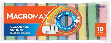 Alternative view of Macro Max Rengarenk Bulaşık Süngeri 10'lu Ekonomik Paket, Çok Amaçlı Yüzey Süngeri