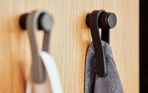 Loop havlu askısı, el havlusu askısı, manyetik havlu klipsi, el havluları ve bulaşık bezleri için, 9 cm, 2 adet, siyah