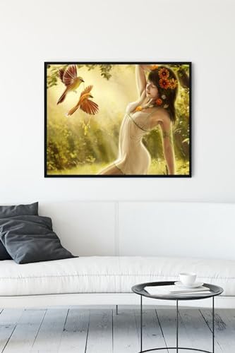 (pster11673) Kız Sanatsal Çerçeveli Tablo 2 (21x30cm)