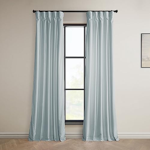 Price Drapes Peluş Perdeler, Yatak Odası ve Oturma Odası için, 50 x 96, VPYC-198594-96 (1 Panel) Kova Mavisi - Görsel 4