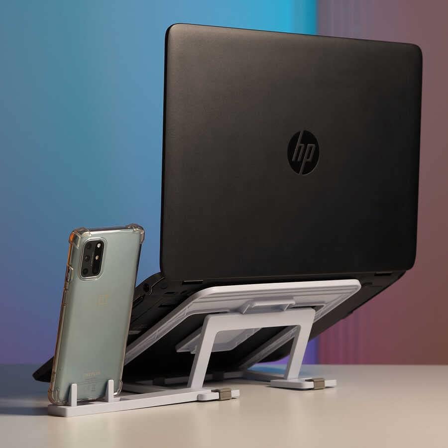 Alternative view of Masaüstü Bilgisayar Kademeli Laptop Standı + Telefon Standı F28 Beyaz
