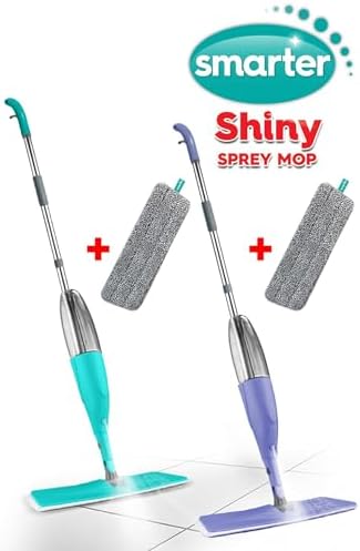 SHINY SPREY MOP PASPAS TEMİZLİK SETİ RENKLİ 2 Lİ + 2 YEDEK MOP (VERY PERİ-YEŞİL)