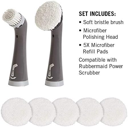 Alternative view of Reveal Power Scrubber takmak için, yumuşak kıllar ve 6 mikrofiber pedli cırt cırtlı başlık, kablosuz elektrikli pille çalışan ovma fırçası için,