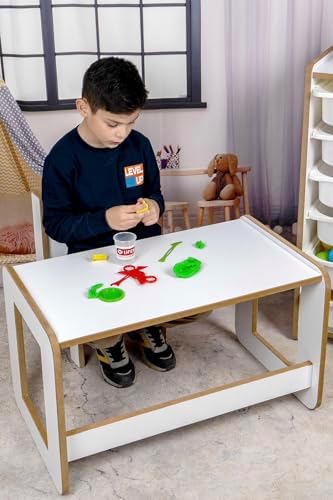 Çocuk Oyun, Aktivite ve Etkinlik Masası, Beyaz 18mm 1.Sınıf MDF (Çekmecesiz)