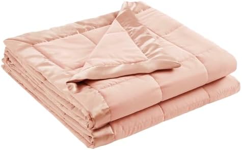 Hafif mikrofiber battaniye, lüks dikiş, saten bağlama, vurgulu, 3M ScotchGuard kılıf, kir tutmaz, hipoalerjenik, tüm mevsimler için, standart beden, tam/kraliçe Windom Blush - Görsel 2