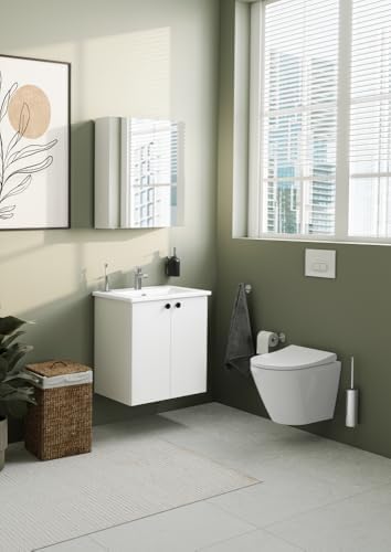 Shift T20 81002 Kapaklı Lavabo Dolabı, Parlak Beyaz, 60 cm - Görsel 4