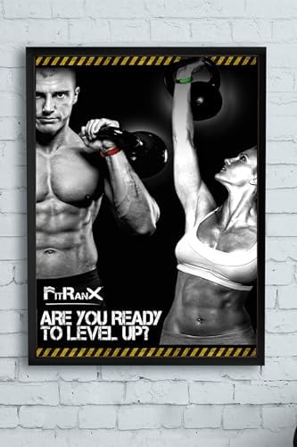 (pster11959) Level Up Vücut Geliştirme Body Building Fitness Çerçeveli Tablo (30 X 40cm)