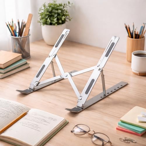 Alternative view of Notebook Standı 2in1 Katlanabilir Taşınabilir Folding Alüminyum Dizüstü Bilgisayar Standı Açısı Ayarlanabilir 7 Kademeli