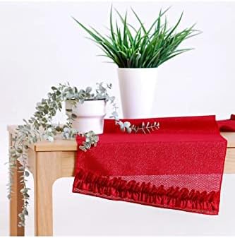 Alternative view of Viemso Simli Runner Kırmızı Fırfırlı 45x150