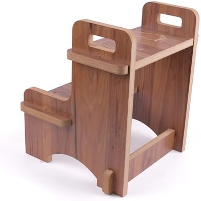 Alternative view of Ahşap Kaymaz Basamak Tabure – Banyo ve Lavabo Yükseltici Merdiven, 36x36x40 cm, MDF Melamin Kaplama