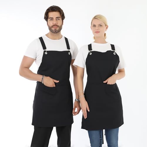 Siyah Cepli Mutfak Önlüğü-aşçı Önlüğü-masterchef Önlüğü-garson Önlüğü-kafe Aşçı Siyah Önlük, Apron - Görsel 4