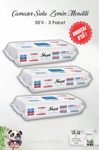Alternative view of 3'lü Çamaşır Suyu Katkılı 8 Katlı 4X Large Mopa Uyumlu Temizlik Havlusu 50 li ve ROSIE