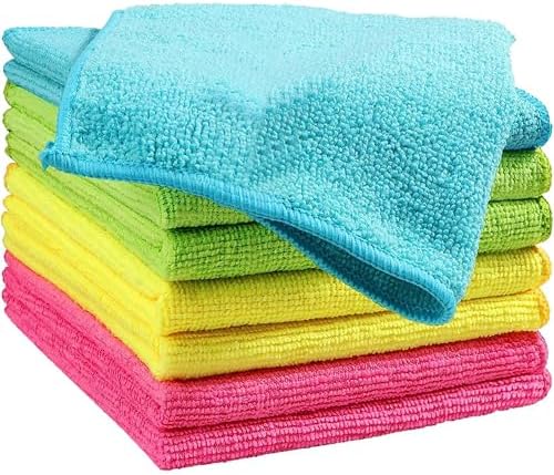 - 8'li Mikrofiber Bez Temizlik Bezi, Süper Emici Mutfak Temizlik Bezi, Leke Bırakmaz Bulaşık Kurulama Bezi 30x30 cm - 8'li Paket