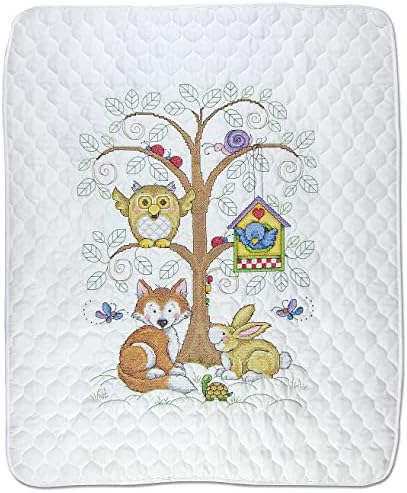 Works Crafts Kanaviçe Yorgan Seti, Bebek Ormanı için Damgalı