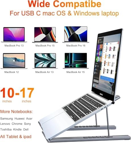 Alternative view of 8in1 USB-C Laptop Taşınabilir Folding Notebook Stand, Entegre Çoklu Port Hub, HDMI 4K, USB 3.0, PD 100W Şarj Destekli Ayarlanabilir 11 inç 17 İnç Dizüstü Bilgisayar Stant 480gr | LS81