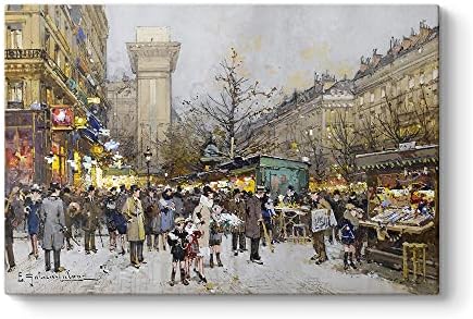 Eugene Galien Laloue - Paris Kanvas Tablo 100 x 70 - Görsel 2