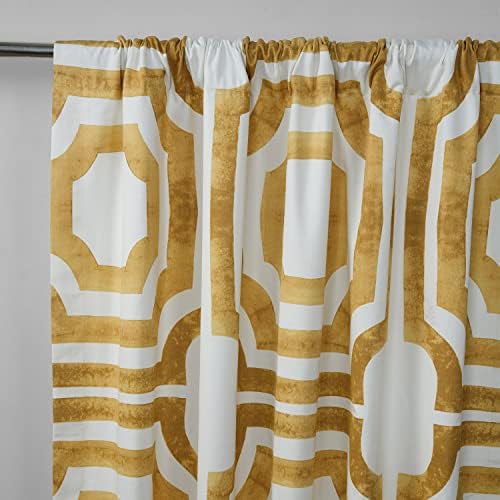 Price Drapes PRTW-D23C-120 Baskılı Pamuklu Perde (1 Panel), 50 X 120, Mekke Altın - Görsel 2