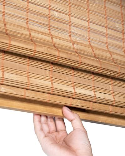 Bambu Jaluziler, Bambu Tonları, Pencereler için Roma Tonları, Roma Pencere Tonları, Ev için Pencere Tonları, için Bambu Tonları, Panjur ve Gölgeler, 45" G X 74" H, Sincap