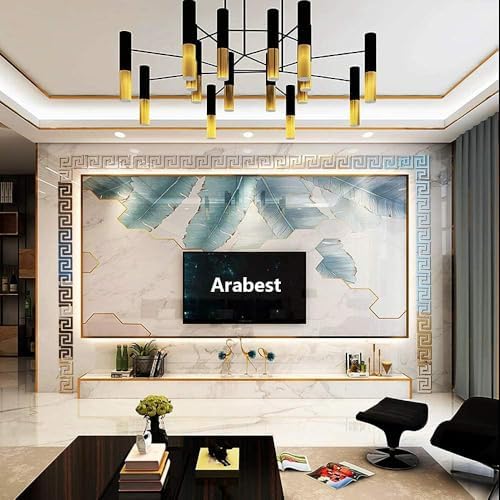 Ayna Duvar Stickerı, 30 Parça Çıkarılabilir Kendinden Yapışkanlı Akrilik Ayna Duvar Dekoru, Geometrik Yunan Desenli, Oturma Odası Yatak Odası TV Arka Planı Duvar Dekorasyonu (Gümüş)