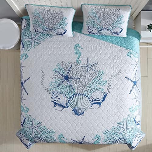 Joe Coastal 3 Parça Yorgan Seti,, Beach Delight Aqua - Görsel 4