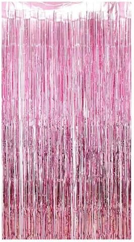 Arka Fon Kapı Perdesi Pembe 100x200 cm