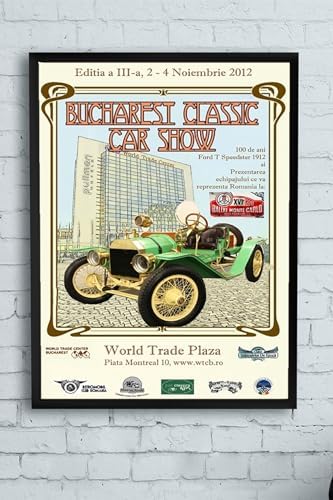 (pster10318) Bucharest Araba Çerçeveli Tablo (40x50cm)
