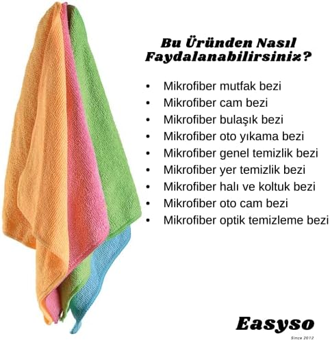 Mikrofiber Temizlik Bezleri 4’lü Paket, Daha Yumuşak Yüksek Emici, Ev, Mutfak, Araba, Pencere Silme ve Hediyeler için Tüy & İz Bırakmayan Tasarım