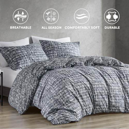 Spaces İkiz Yorgan Seti, Dört Mevsim Gri Yurt Yatak Takımı, Ultra Yumuşak 2 Parça, Çift Taraflı Yorgan, 1 Uyumlu Kılıflı, Bakımı Kolay, Makinede Yıkanabilir, İkiz/İkiz XL - Görsel 2
