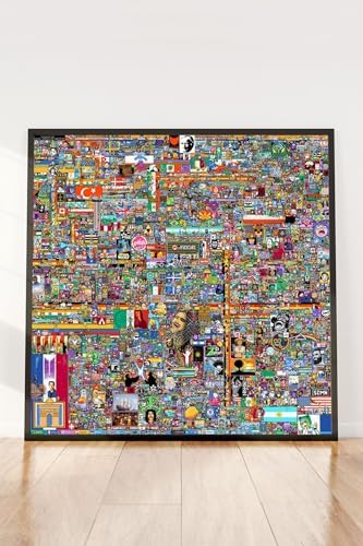 (pster14593) Reddit R Place 2022 Çerçeveli Tablo 50 x 50