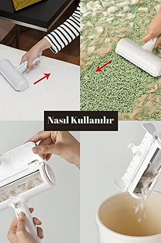 Yeni Nesil Kedi Köpek Tüy Kıl Toplayıcı Hazneli Toplama Aleti
